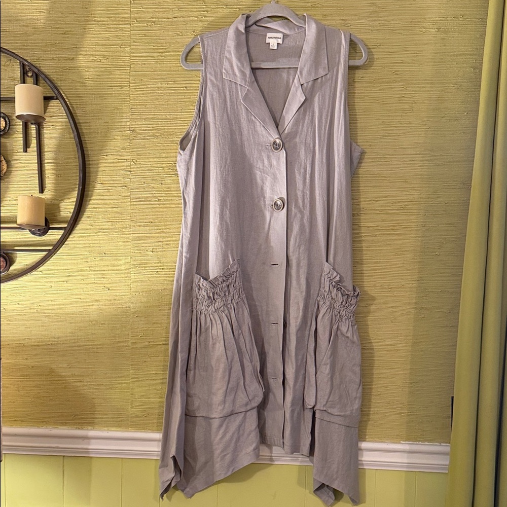For Cynthia Light Gray Sleeveless Dress
